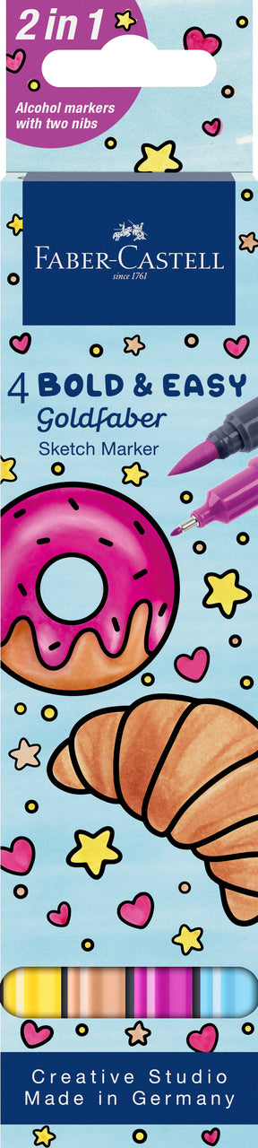 SKETCH MARKER 2 CAPETE SET 4 BOLD AND EASY II GOLDFABER FABER-CASTELL SKETCH MARKER 2 CAPETE SET 4 BOLD AND EASY II GOLDFABER FABER-CASTELL